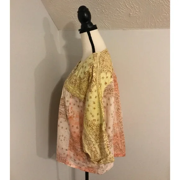 Anthropologie Pilcro The Tavi Women's Batik Print Blouse - Size Medium - Picture 3 of 12